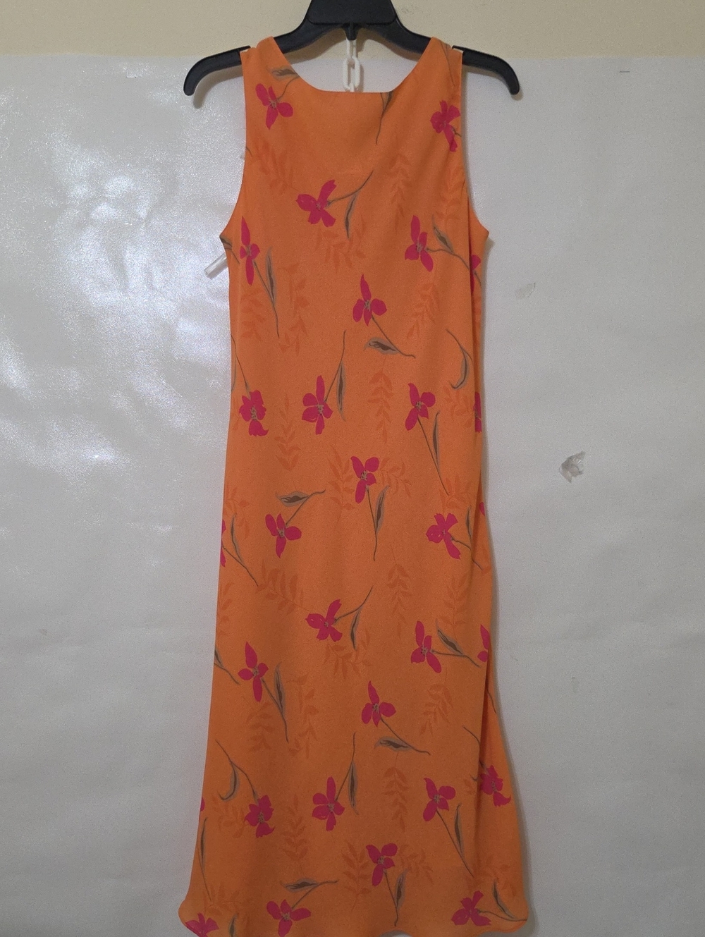 Ronni Nicole Women's Orange Floral Sleeveless Midi Dress - Size 10